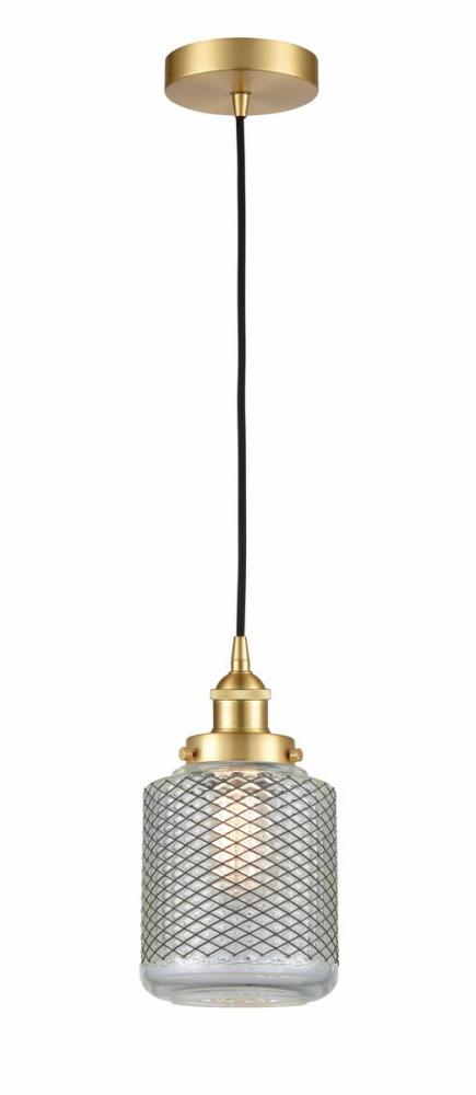 Stanton - 1 Light - 6 inch - Satin Gold - Cord hung - Mini Pendant