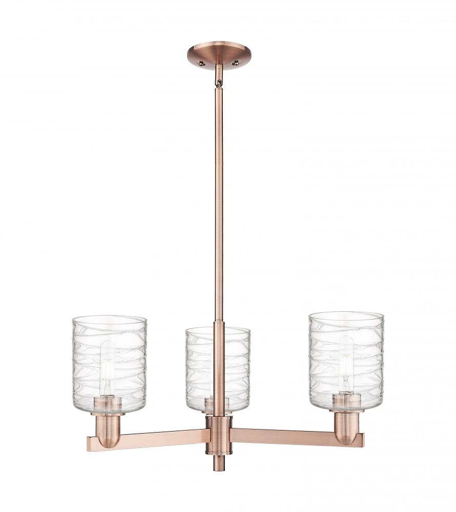 Cobbleskill - 3 Light - 27 inch - Antique Copper - Stem hung - Flush Mount