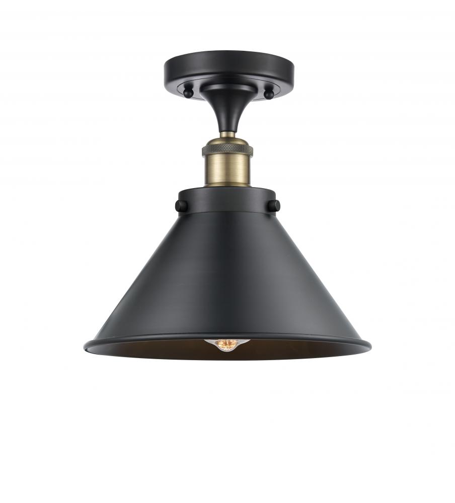 Briarcliff - 1 Light - 10 inch - Black Antique Brass - Semi-Flush Mount