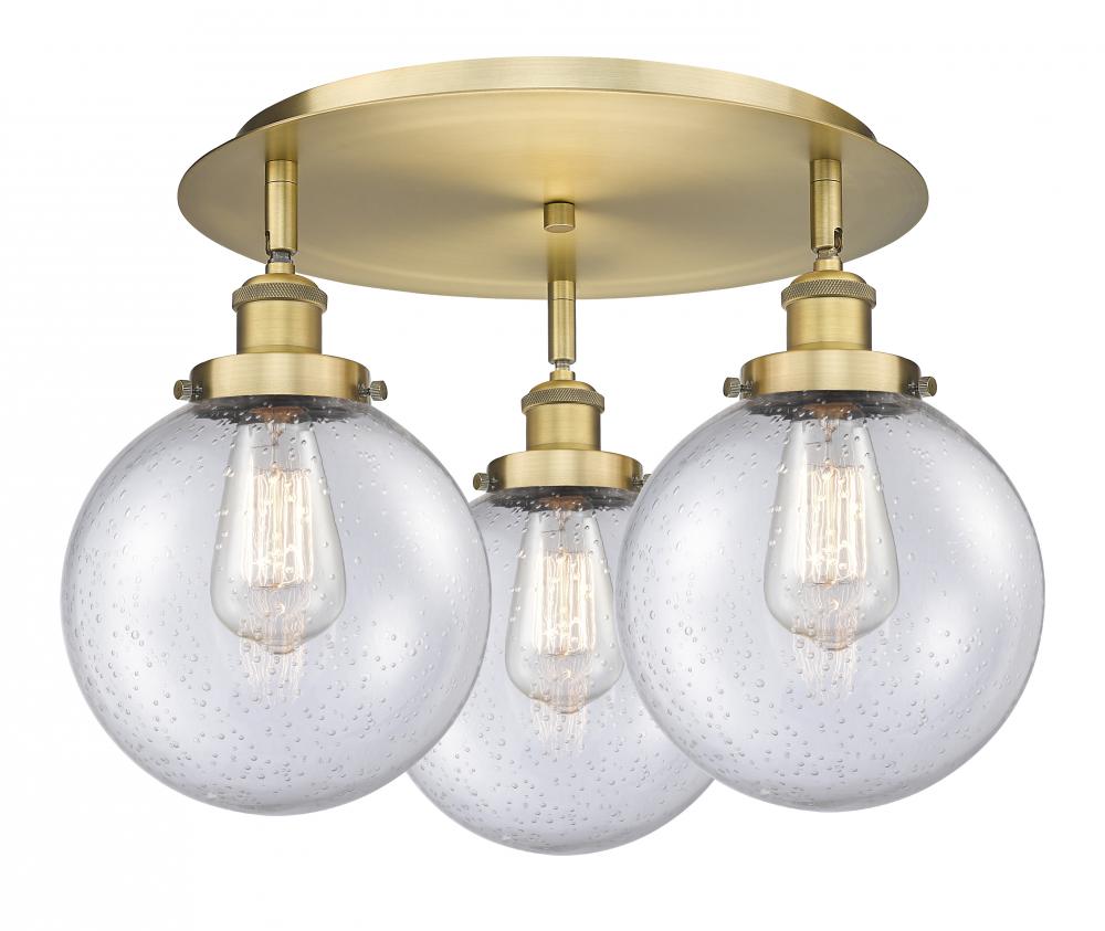 Beacon - 3 Light - 20 inch - Brushed Brass - Flush Mount