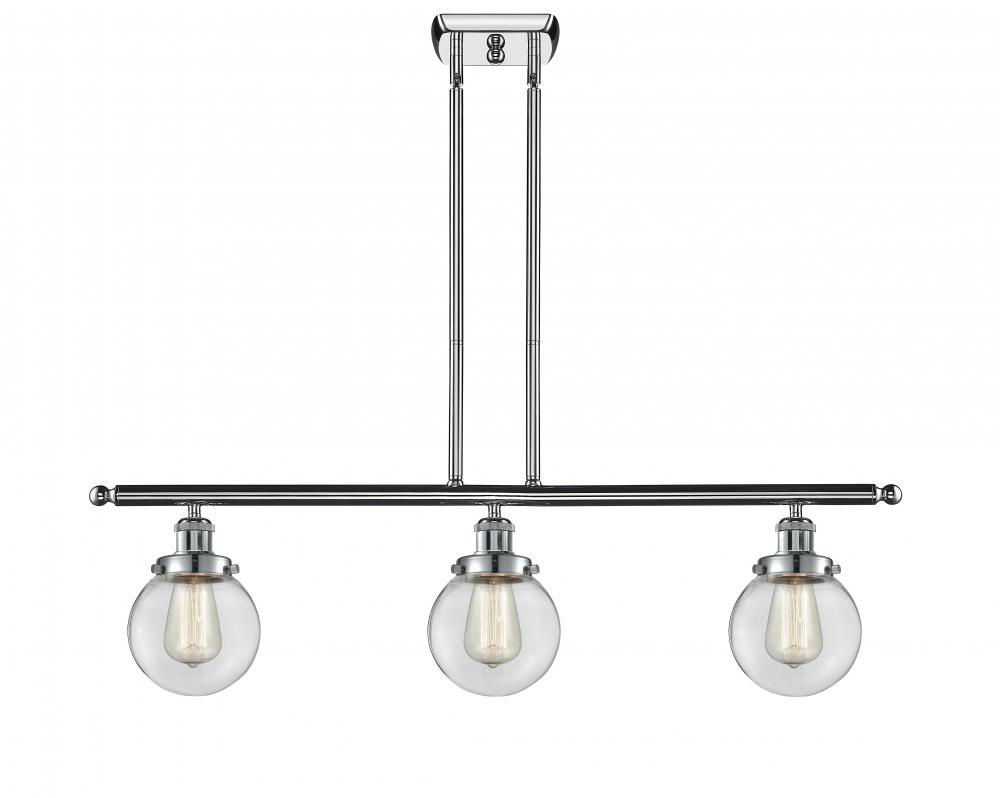 Beacon - 3 Light - 36 inch - Polished Chrome - Stem Hung - Island Light