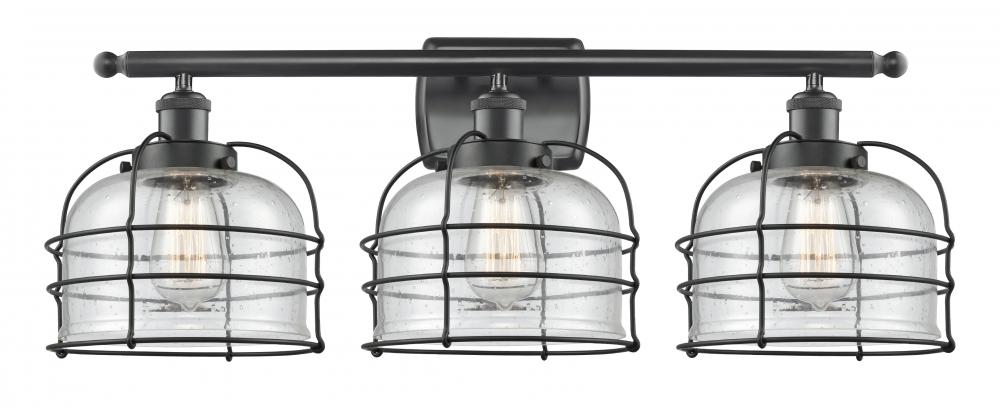 Bell Cage - 3 Light - 26 inch - Matte Black - Bath Vanity Light