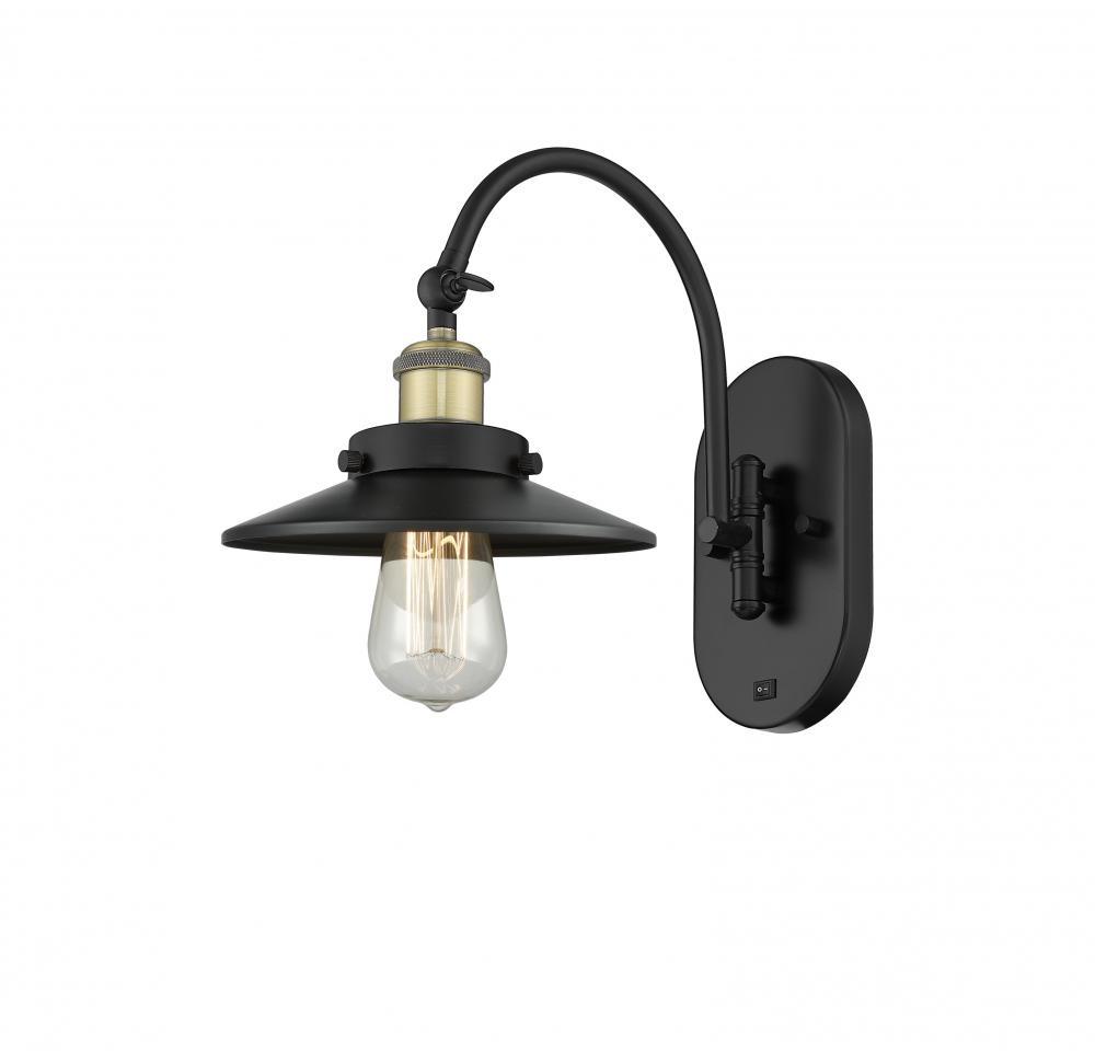 Railroad - 1 Light - 8 inch - Black Antique Brass - Sconce