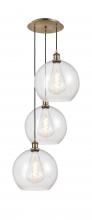 Innovations Lighting 113B-3P-AB-G124-12 - Athens - 3 Light - 18 inch - Antique Brass - Cord Hung - Multi Pendant