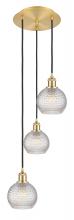 Innovations Lighting 113B-3P-SG-G122C-6CL - Athens - 3 Light - 12 inch - Satin Gold - Cord Hung - Multi Pendant