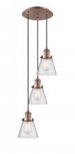 Innovations Lighting 113F-3P-AC-G64 - Cone - 3 Light - 13 inch - Antique Copper - Cord hung - Multi Pendant