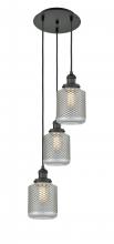 Innovations Lighting 113F-3P-BK-G262 - Stanton - 3 Light - 13 inch - Matte Black - Cord hung - Multi Pendant