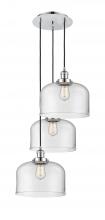 Innovations Lighting 113F-3P-PC-G72-L - Cone - 3 Light - 18 inch - Polished Chrome - Cord hung - Multi Pendant