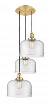 Innovations Lighting 113F-3P-SG-G72-L - Cone - 3 Light - 18 inch - Satin Gold - Cord hung - Multi Pendant