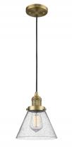 Innovations Lighting 201C-BB-G44 - Cone - 1 Light - 8 inch - Brushed Brass - Cord hung - Mini Pendant