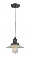 Innovations Lighting 201C-BK-G2 - Halophane - 1 Light - 9 inch - Matte Black - Cord hung - Mini Pendant