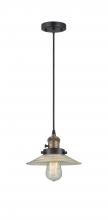 Innovations Lighting 201CSW-BAB-G2 - Halophane - 1 Light - 9 inch - Black Antique Brass - Cord hung - Mini Pendant