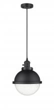 Innovations Lighting 201CSW-BK-HFS-84-BK - Hampden - 1 Light - 9 inch - Matte Black - Cord hung - Mini Pendant