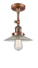 Innovations Lighting 201F-AC-G2 - Halophane - 1 Light - 9 inch - Antique Copper - Semi-Flush Mount