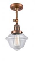 Innovations Lighting 201F-AC-G532 - Oxford - 1 Light - 7 inch - Antique Copper - Adjustable Semi-Flush Mount