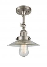 Innovations Lighting 201F-SN-G2 - Halophane - 1 Light - 9 inch - Brushed Satin Nickel - Semi-Flush Mount