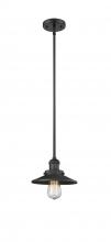 Innovations Lighting 201S-BK-M6 - Railroad - 1 Light - 8 inch - Matte Black - Stem Hung - Mini Pendant