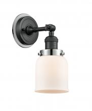 Innovations Lighting 203BK-BPPC-HRPC-G51 - Bell - 1 Light - 5 inch - Matte Black - Sconce