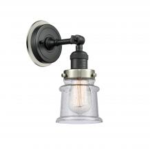 Innovations Lighting 203BK-BPSN-HRSN-G184S - Canton - 1 Light - 5 inch - Matte Black - Sconce