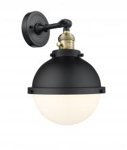 Innovations Lighting 203SW-BAB-HFS-81-BK - Hampden - 1 Light - 9 inch - Black Antique Brass - Sconce