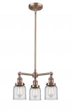 Innovations Lighting 207-AC-G52-LED - Bell - 3 Light - 19 inch - Antique Copper - Stem Hung - Chandelier