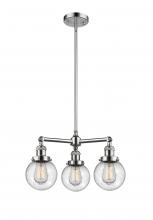 Innovations Lighting 207-PC-G204-6-LED - Beacon - 3 Light - 19 inch - Polished Chrome - Stem Hung - Chandelier