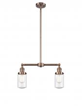 Innovations Lighting 209-AC-G314 - Dover - 2 Light - 21 inch - Antique Copper - Stem Hung - Island Light