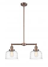 Innovations Lighting 209-AC-G713 - Bell - 2 Light - 21 inch - Antique Copper - Stem Hung - Island Light