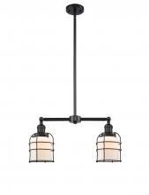 Innovations Lighting 209-BK-G51-CE - Bell Cage - 2 Light - 21 inch - Matte Black - Stem Hung - Island Light