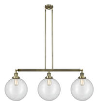 Innovations Lighting 213-AB-G202-12 - Beacon - 3 Light - 44 inch - Antique Brass - Stem Hung - Adjustable Island Light