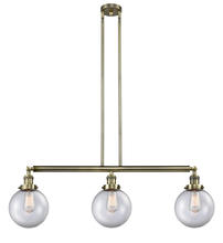 Innovations Lighting 213-AB-G202-8 - Beacon - 3 Light - 41 inch - Antique Brass - Stem Hung - Adjustable Island Light