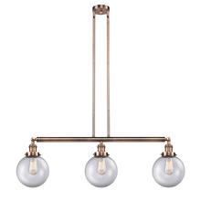 Innovations Lighting 213-AC-G202-8 - Beacon - 3 Light - 41 inch - Antique Copper - Stem Hung - Adjustable Island Light