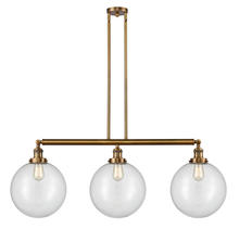 Innovations Lighting 213-BB-G202-12 - Beacon - 3 Light - 44 inch - Brushed Brass - Stem Hung - Adjustable Island Light