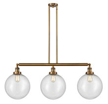 Innovations Lighting 213-BB-G204-12 - Beacon - 3 Light - 44 inch - Brushed Brass - Stem Hung - Adjustable Island Light