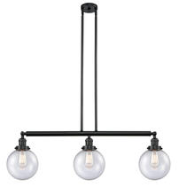 Innovations Lighting 213-BK-G204-8 - Beacon - 3 Light - 41 inch - Matte Black - Stem Hung - Adjustable Island Light