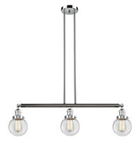Innovations Lighting 213-PC-G202-6 - Beacon - 3 Light - 39 inch - Polished Chrome - Stem Hung - Adjustable Island Light