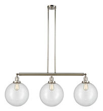 Innovations Lighting 213-PN-G202-12 - Beacon - 3 Light - 44 inch - Polished Nickel - Stem Hung - Adjustable Island Light