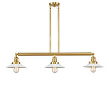 Innovations Lighting 213-SG-G1 - Halophane - 3 Light - 41 inch - Satin Gold - Stem Hung - Island Light