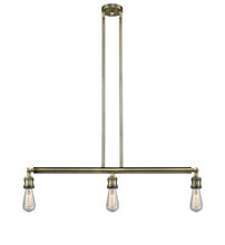 Innovations Lighting 213-AB - Bare Bulb - 3 Light - 38 inch - Antique Brass - Stem Hung - Island Light