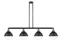Innovations Lighting 214-BAB-HFS-82-BK - Hampden - 4 Light - 54 inch - Black Antique Brass - Stem Hung - Adjustable Island Light