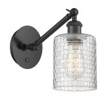 Innovations Lighting 317-1W-BK-G112C-5CL - Cobbleskill - 1 Light - 5 inch - Matte Black - Adjustable Sconce