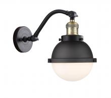 Innovations Lighting 515-1W-BAB-HFS-61-BK - Hampden - 1 Light - 7 inch - Black Antique Brass - Sconce