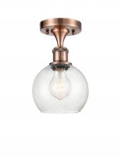 Innovations Lighting 516-1C-AC-G124-6 - Athens - 1 Light - 6 inch - Antique Copper - Semi-Flush Mount