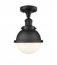 Innovations Lighting 517-1CH-BK-HFS-61-BK - Hampden - 1 Light - 7 inch - Matte Black - Semi-Flush Mount