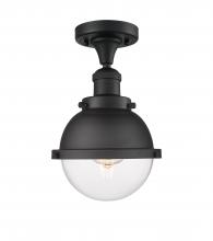 Innovations Lighting 517-1CH-BK-HFS-62-BK - Hampden - 1 Light - 7 inch - Matte Black - Semi-Flush Mount