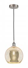 Innovations Lighting 616-1P-SN-G128-10 - Athens - 1 Light - 10 inch - Brushed Satin Nickel - Cord hung - Mini Pendant