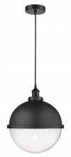 Innovations Lighting 616-1PH-BK-HFS-124-BK - Hampden - 1 Light - 13 inch - Matte Black - Cord hung - Pendant