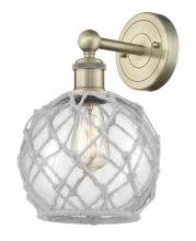 Innovations Lighting 616-1W-AB-G122-8RW - Farmhouse Rope - 1 Light - 8 inch - Antique Brass - Sconce