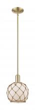 Innovations Lighting 716-1S-CB-G121-8RB - Farmhouse Rope - 1 Light - 8 inch - Champagne Bronze - Stem hung - Mini Pendant