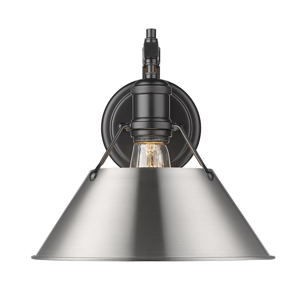 Orwell 1-Light Wall Sconce in Matte Black with Pewter